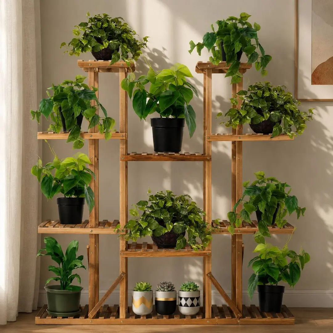 Etajera pentru flori Springos Plant 12 GA0200 (Natural)