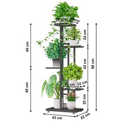 Etajera pentru flori Tempo Kondela Bamir Typ 1 (Dark Grey) Thumb