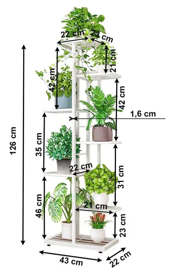 Etajera pentru flori Tempo Kondela Bamir Typ 2 (White)