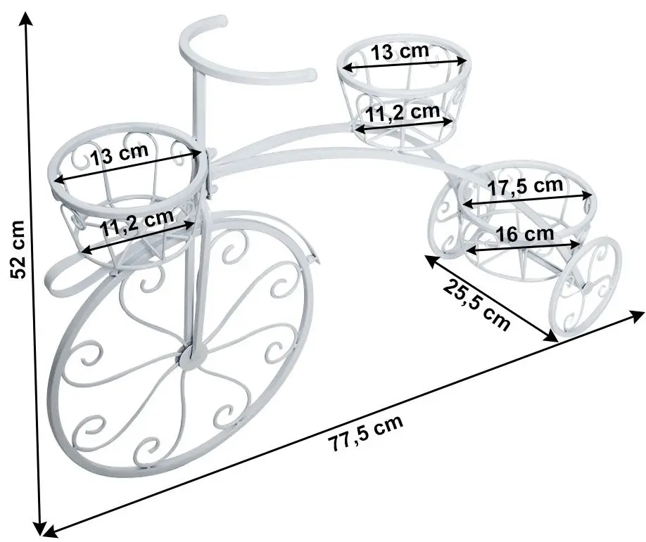Suport-bicicleta pentru flori Tempo Kondela Pavar (White) - 2