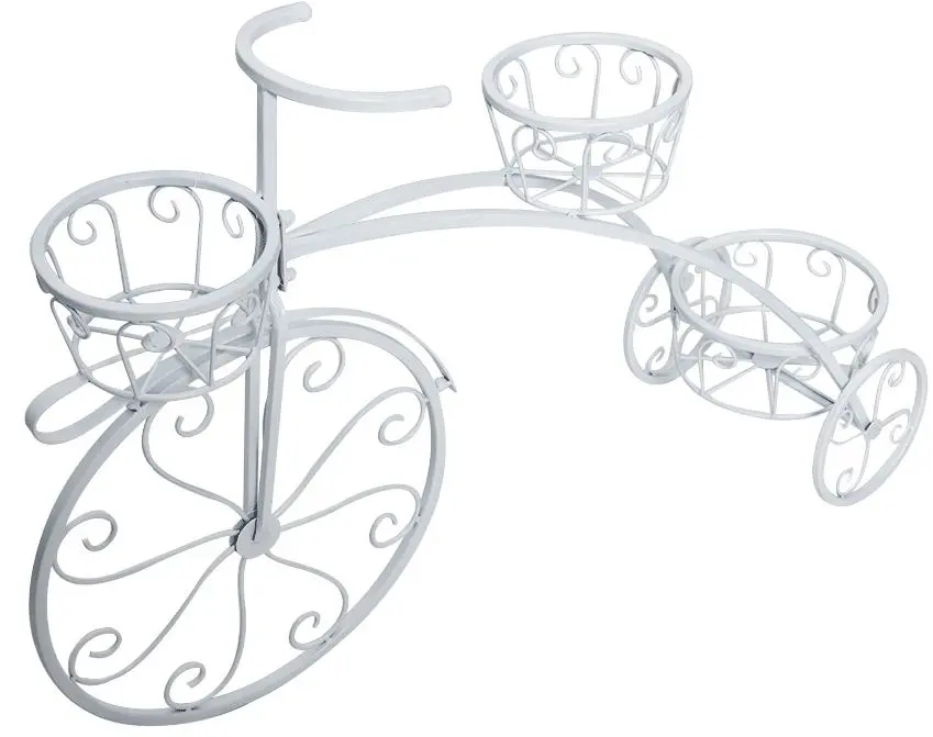 Suport-bicicleta pentru flori Tempo Kondela Pavar (White)