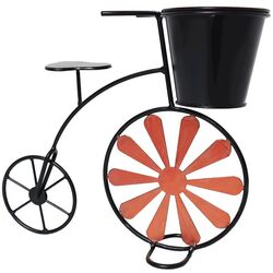 Suport-bicicleta pentru flori Tempo Kondela Retro (Black/Red)