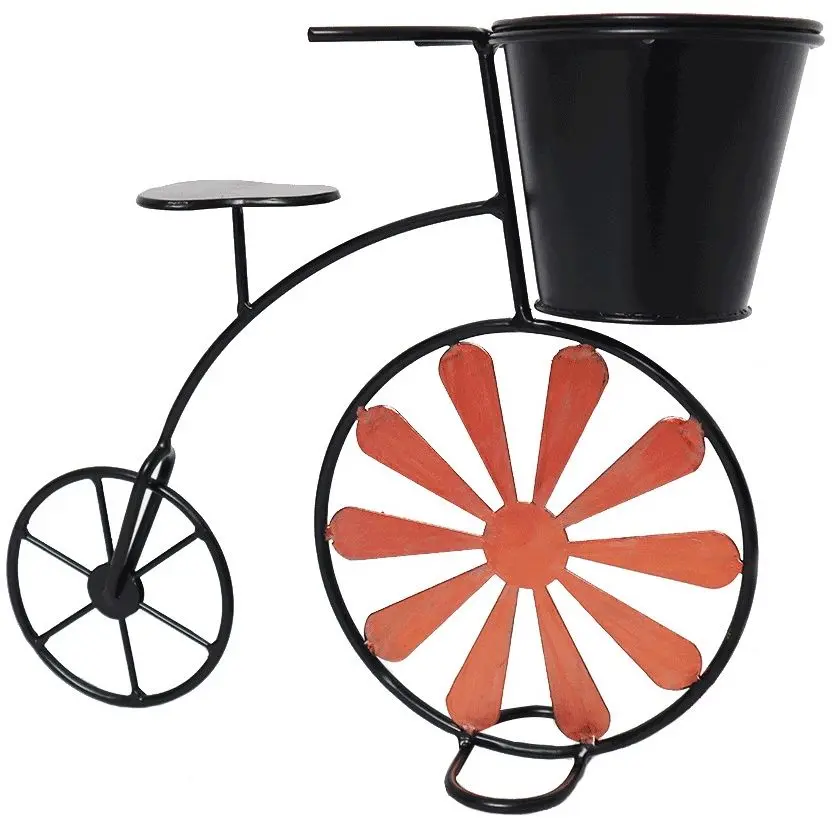 Suport-bicicleta pentru flori Tempo Kondela Retro (Black/Red)
