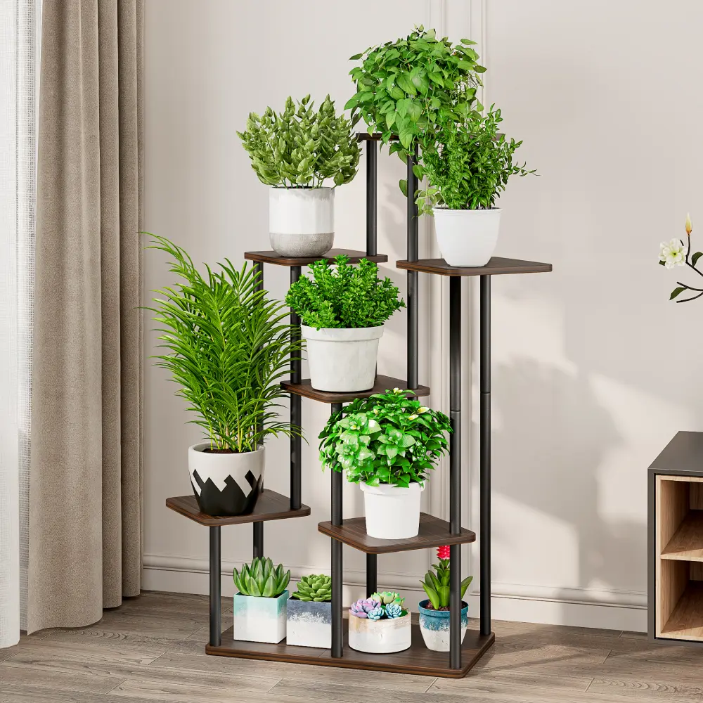 Стеллаж для цветов Tempo Kondela Adite Typ 2 (Brown/Rustic Oak)