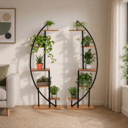 Etajera pentru flori Tempo Kondela Feran (Black/Brown)