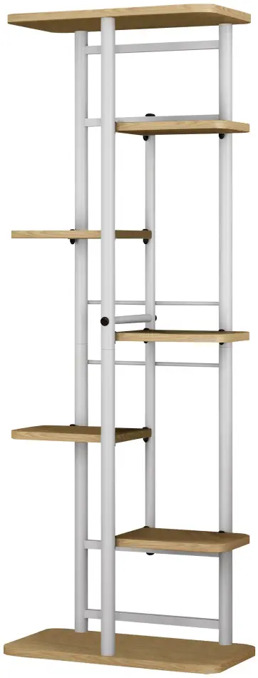 Etajera pentru flori Tempo Kondela Ledor Tip 3 (White/Sonoma Oak) - 3