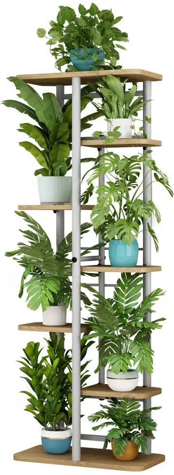 Etajera pentru flori Tempo Kondela Ledor Tip 3 (White/Sonoma Oak) - 4