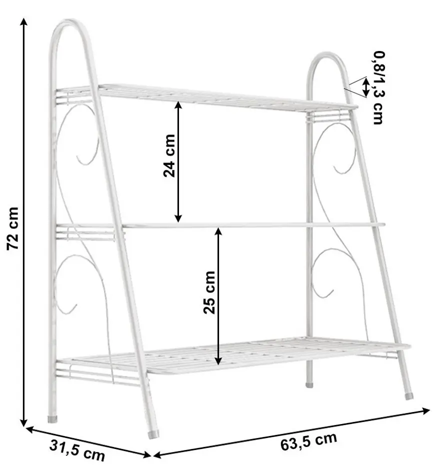 Etajera pentru flori Tempo Kondela Veruma (White)