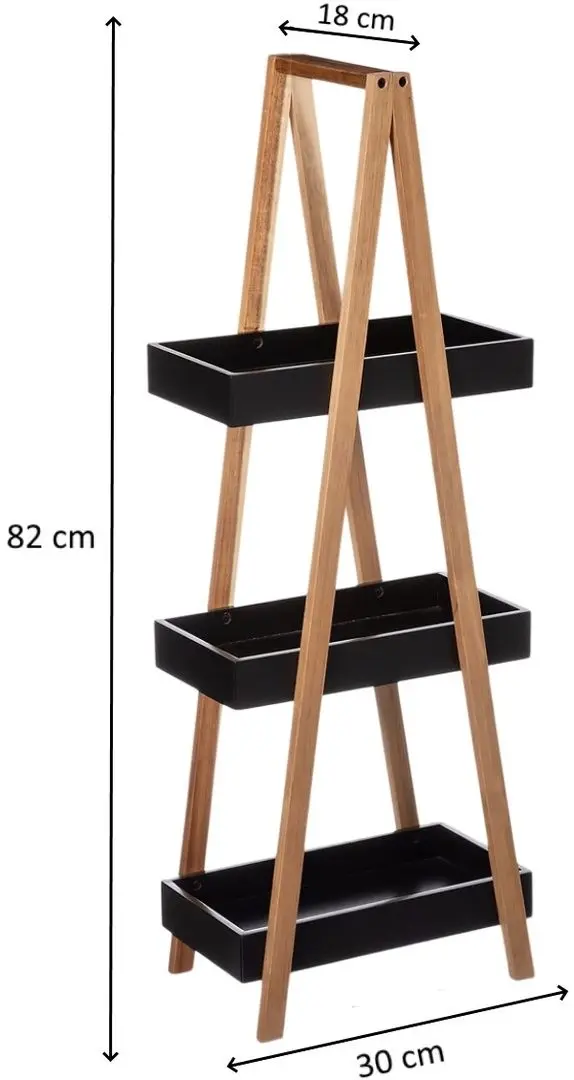 Стеллаж 5Five 30x18x82cm (Black/Natural)