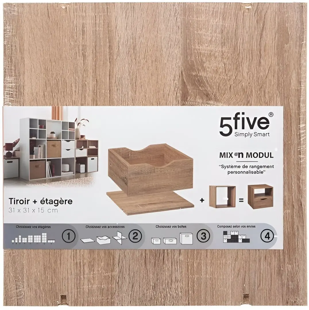 Ящик с полкой 5Five 51857 (Natural)