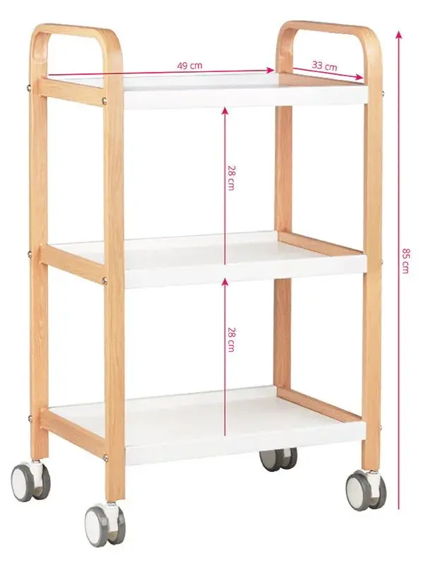 Тележка косметолога Activeshop HS-09 (Natural/White)