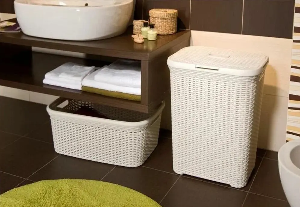 Coş pentru rufe cu capac Aleana Rattan 1122098 50L - 7