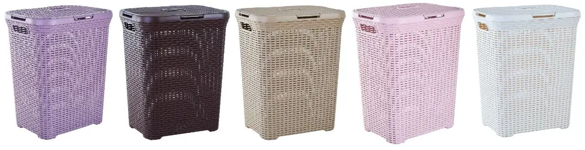 Coş pentru rufe cu capac Aleana Rattan 1122098 50L