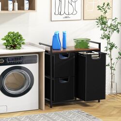 Cos pentru rufe Costway JZ10178CF (Black/Rustic Brown) Thumb