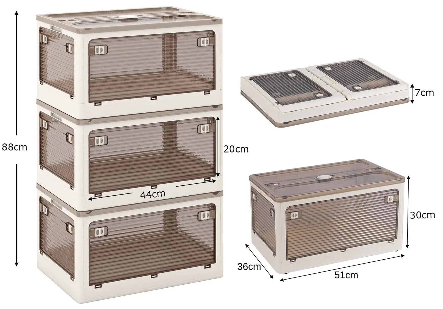 Set recipiente de depozitare Costway JV12131WH (White/Brown)