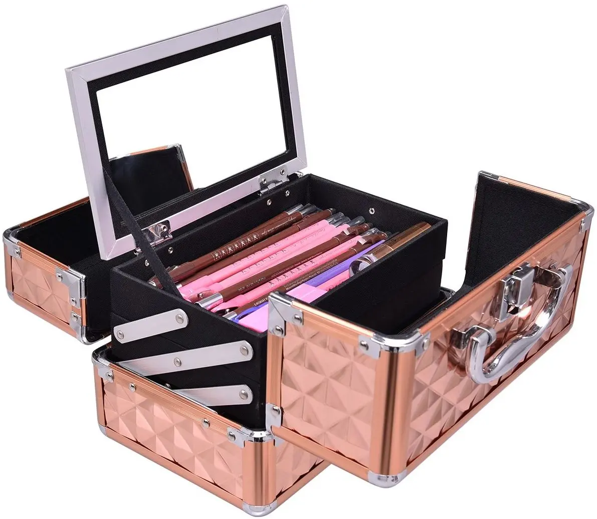 Органайзер-чемодан для косметики Costway HB85369GD (Gold) - 3