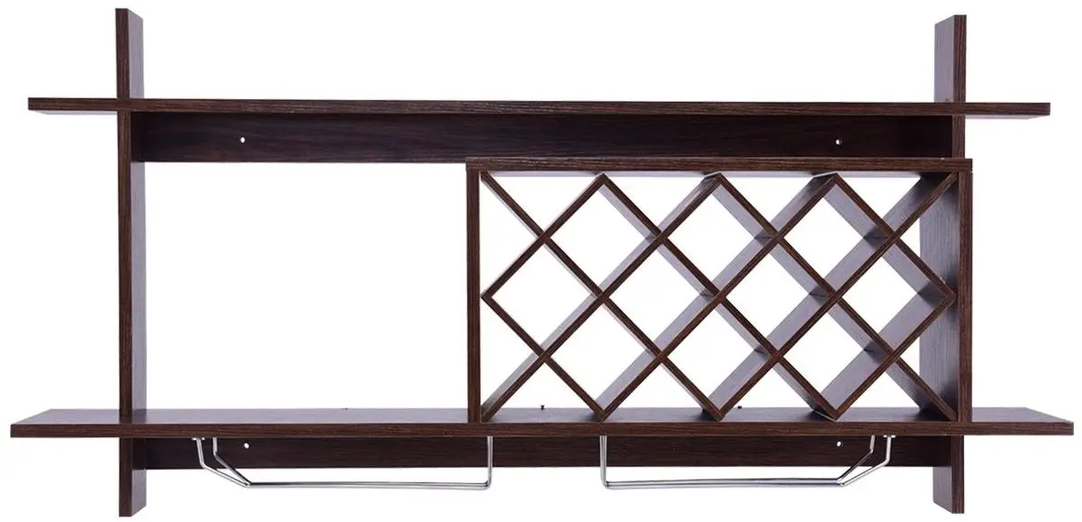 Raft pentru sticle Costway HW57400BK (Walnut)
