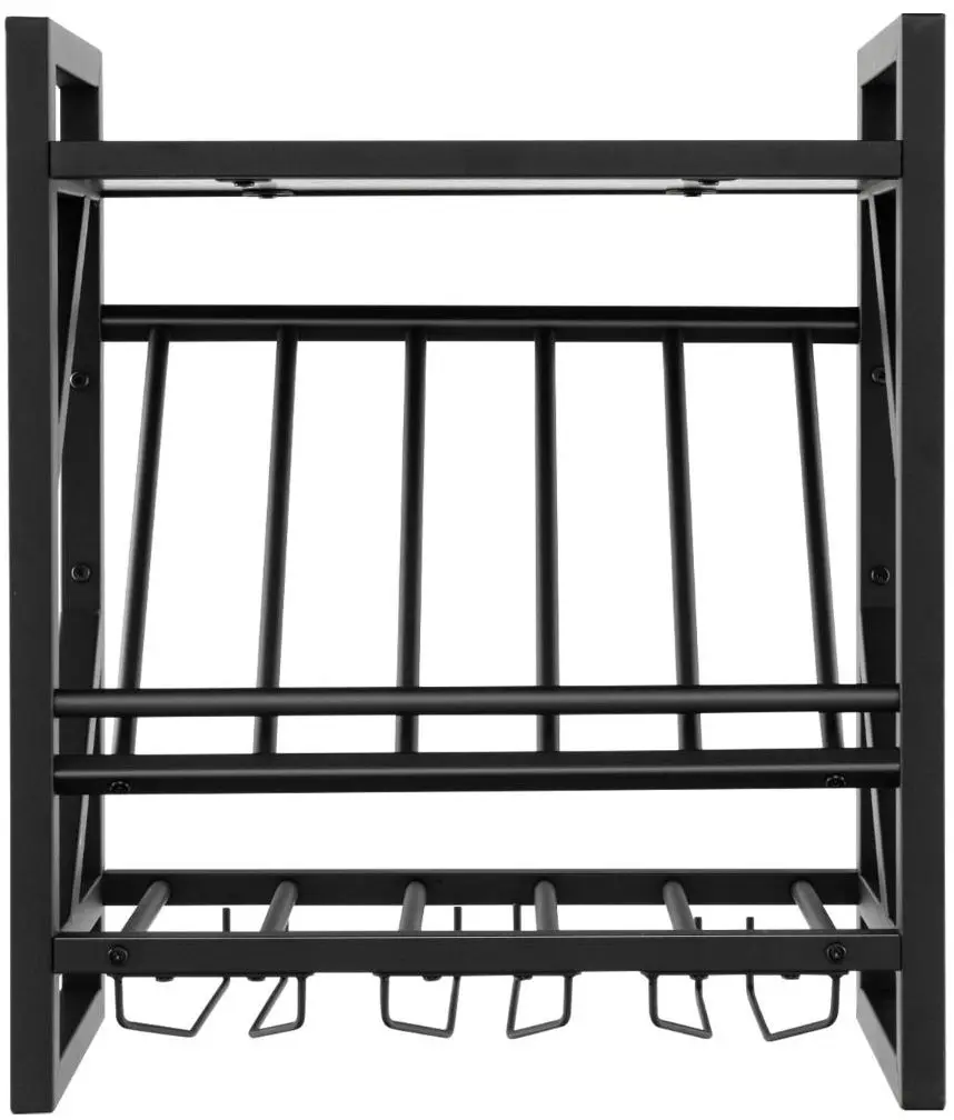 Raft pentru sticle Costway JV10898 (Rustic Brown/Black)