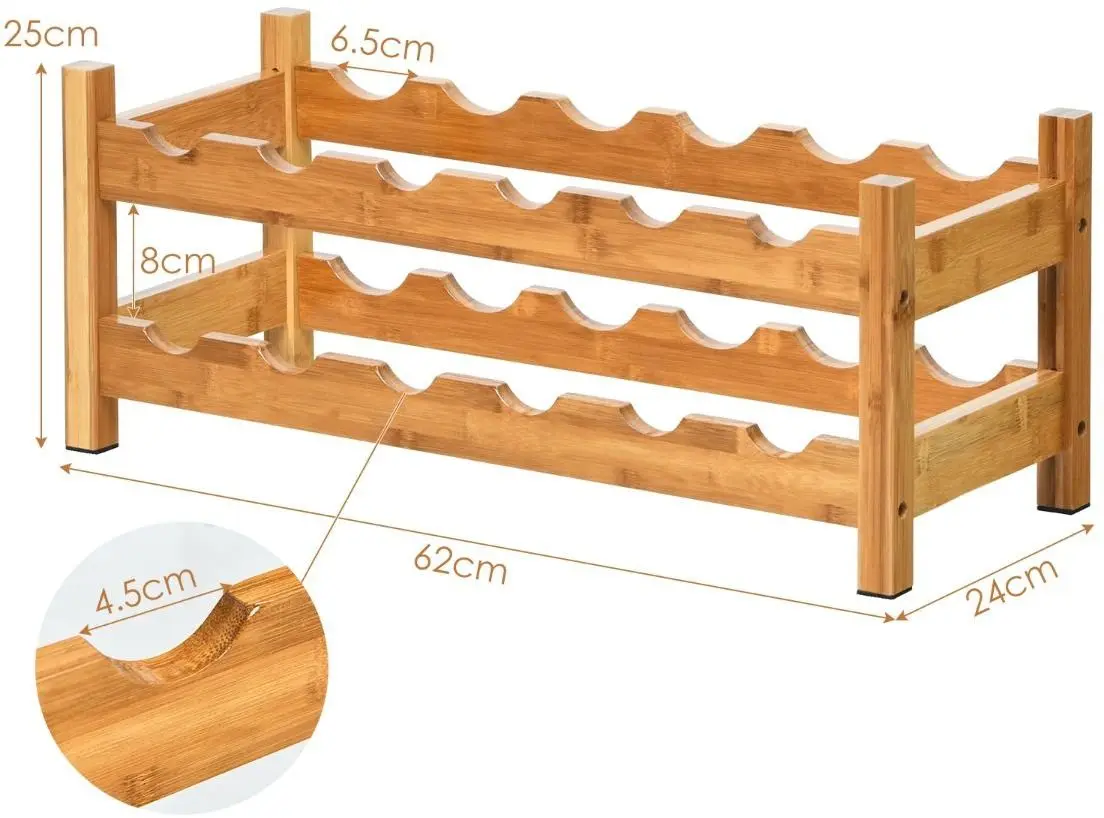 Suport pentru sticle de vin Costway JV10049NA (Natural)