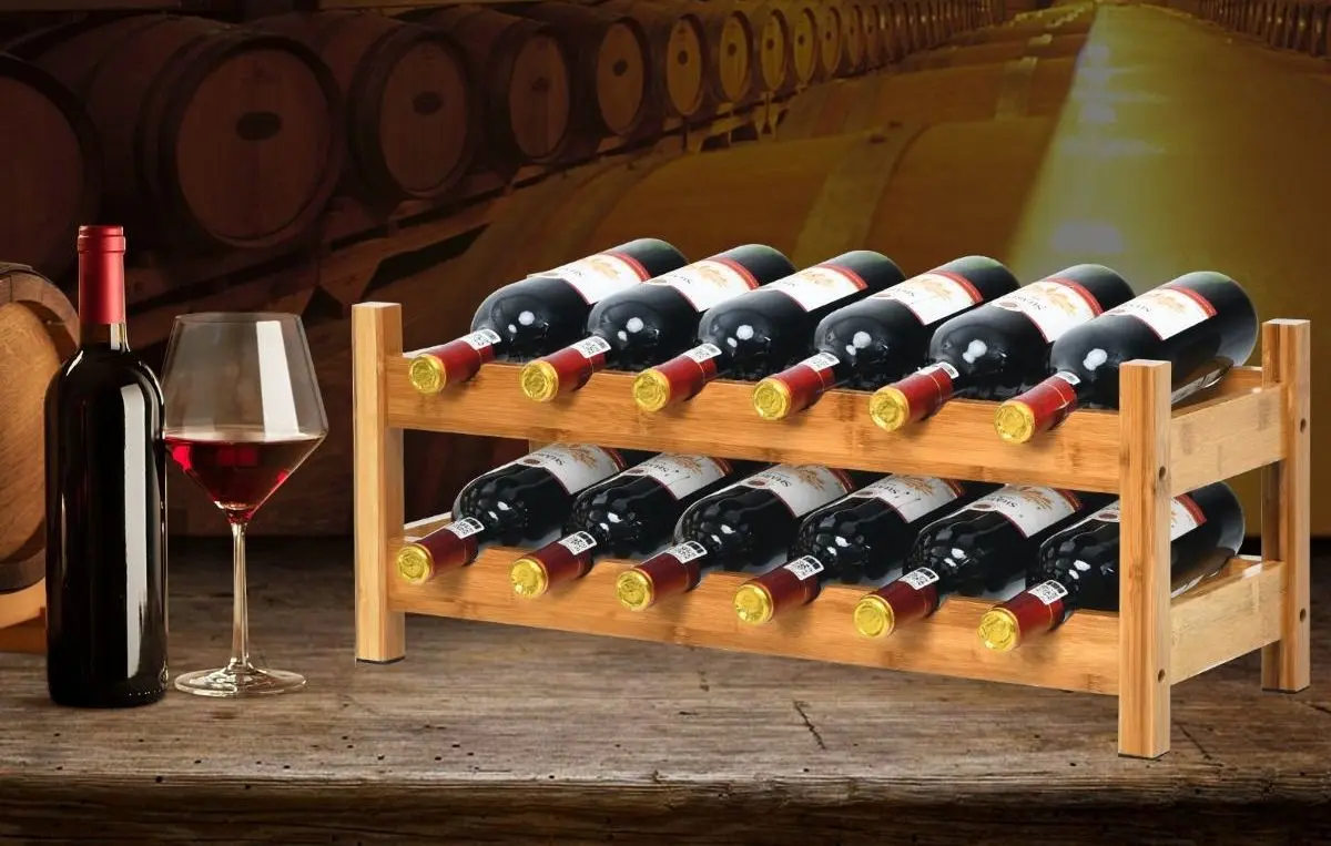 Suport pentru sticle de vin Costway JV10049NA (Natural)