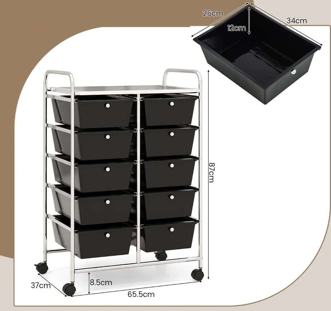 Тележка Costway JV11073BK (Black) - 4