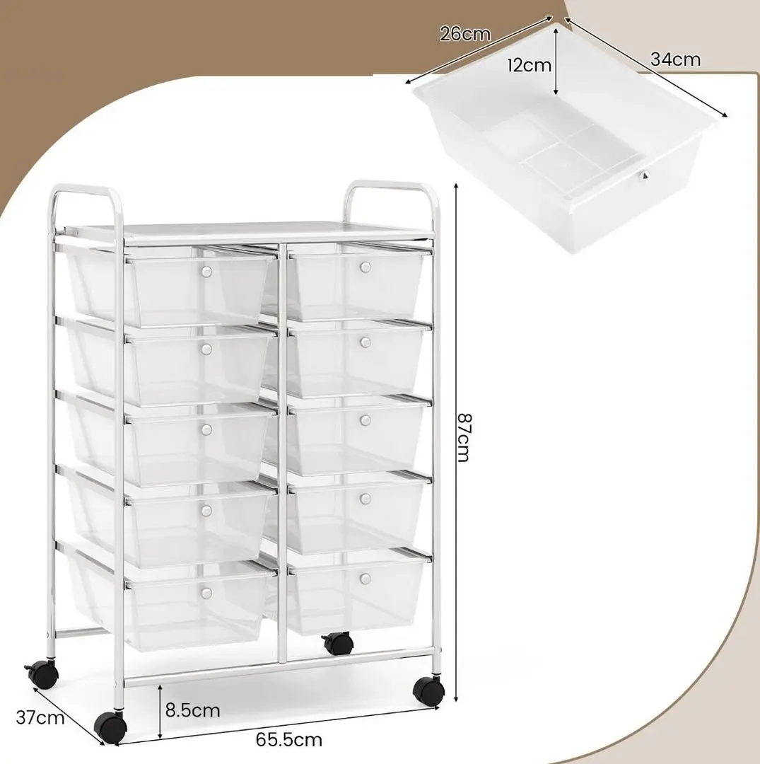 Тележка Costway JV11073CL (Transparent) - 3