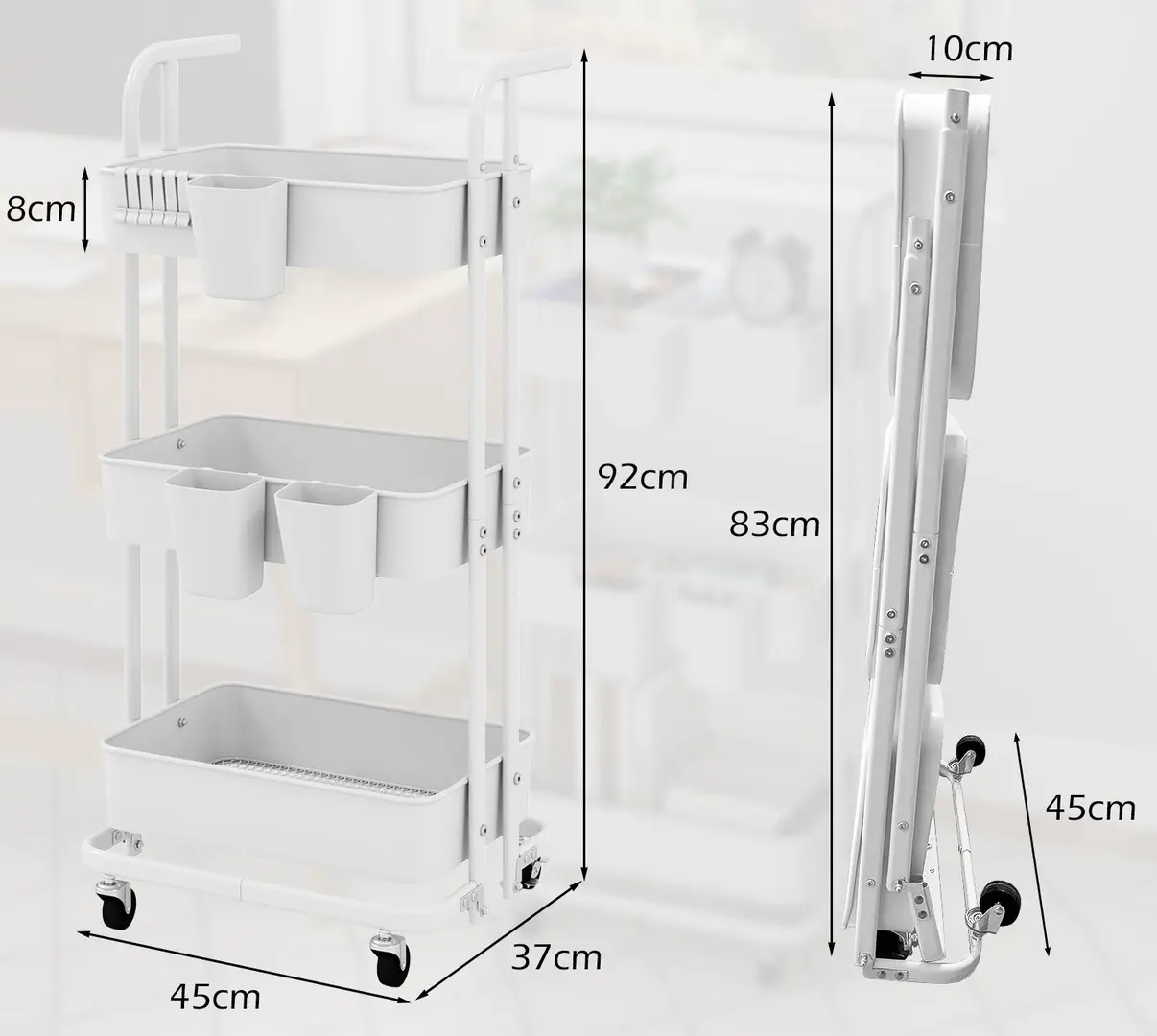 Тележка Costway JZ10292WH (White)