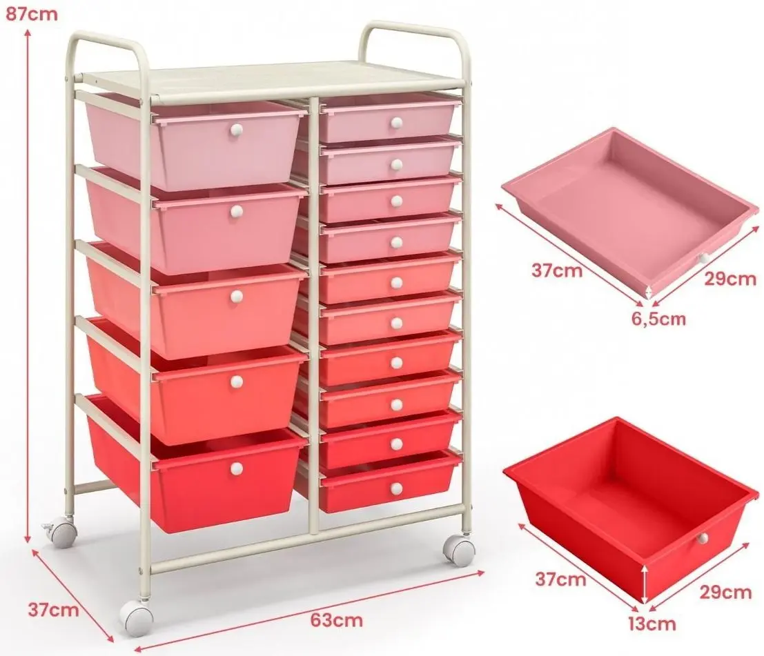 Тележка Costway HW53825PI (Pink) - 3