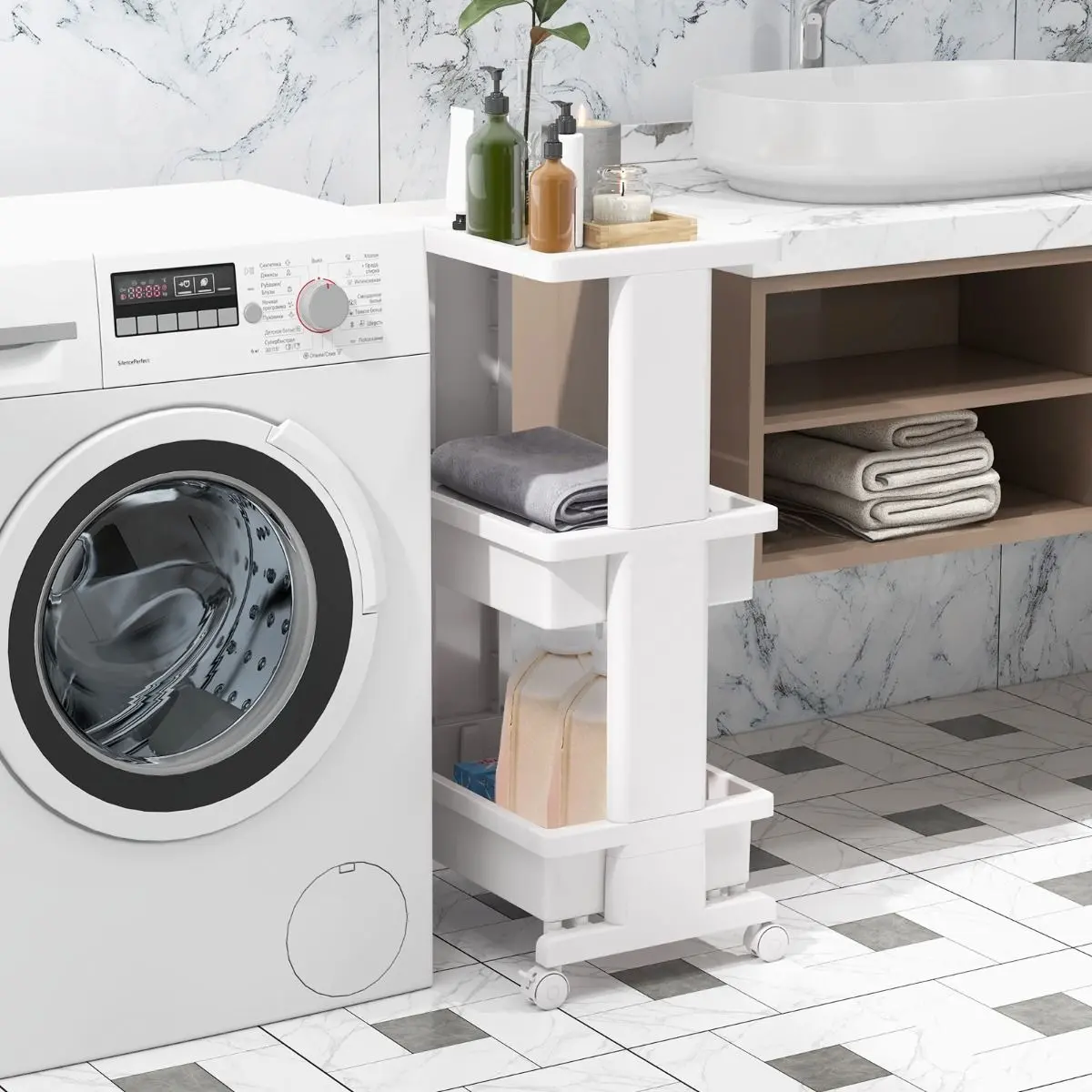 Тележка-органайзер Costway JV11492WH (White)