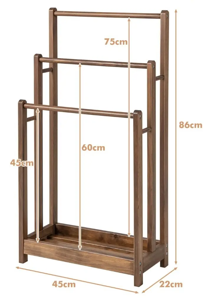 Suport de podea pentru prosoape Costway BA7862CF (Coffee)