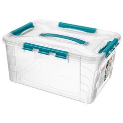 Container Econova Grand Box 39x29x18 15L (Transparent/Turquoise)