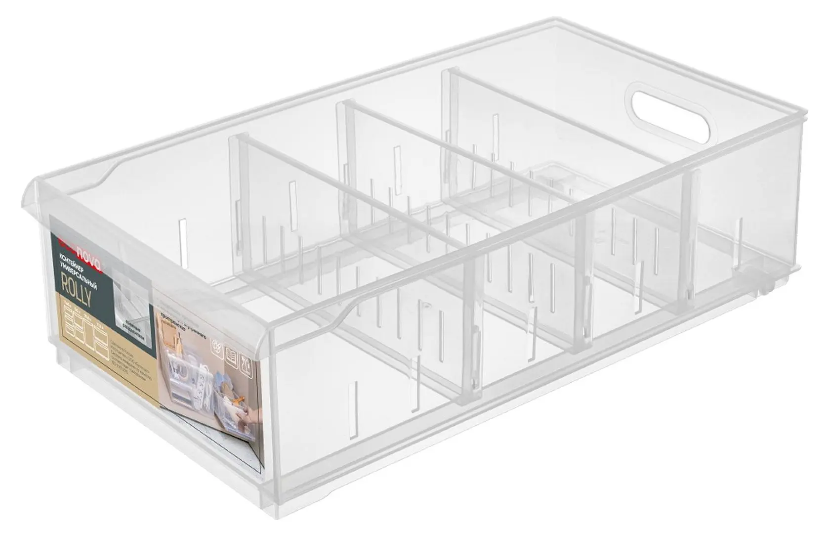 Контейнер-органайзер Econova Rolly 11.5L 24.2x45x12.9 (Transparent)
