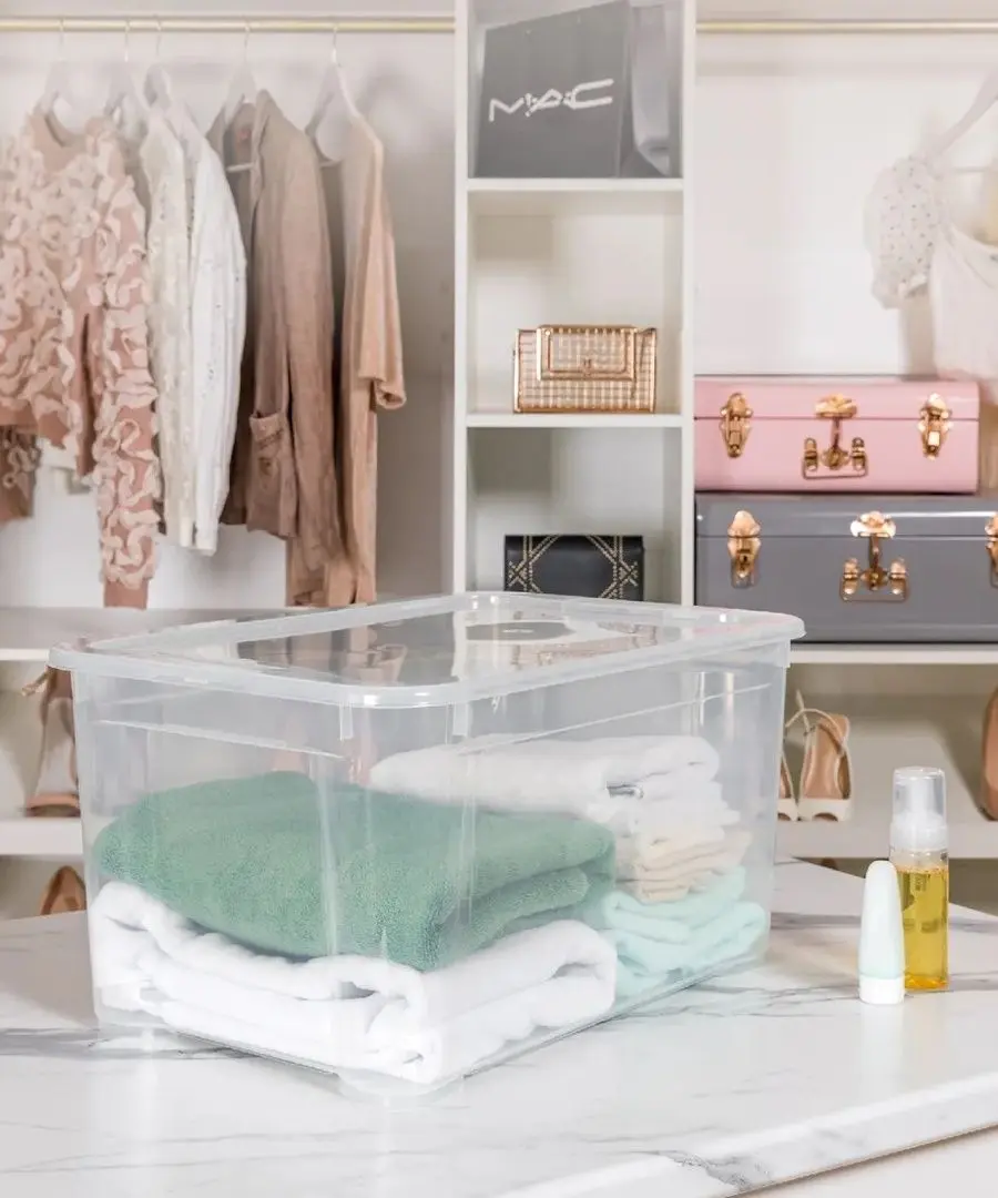 Контейнер с крышкой Econova Crystal L 49L (Transparent)