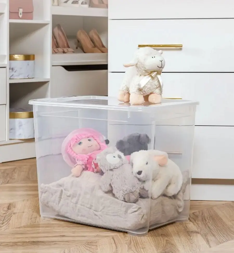 Container cu capac Econova Crystal XL 70L (Transparent)