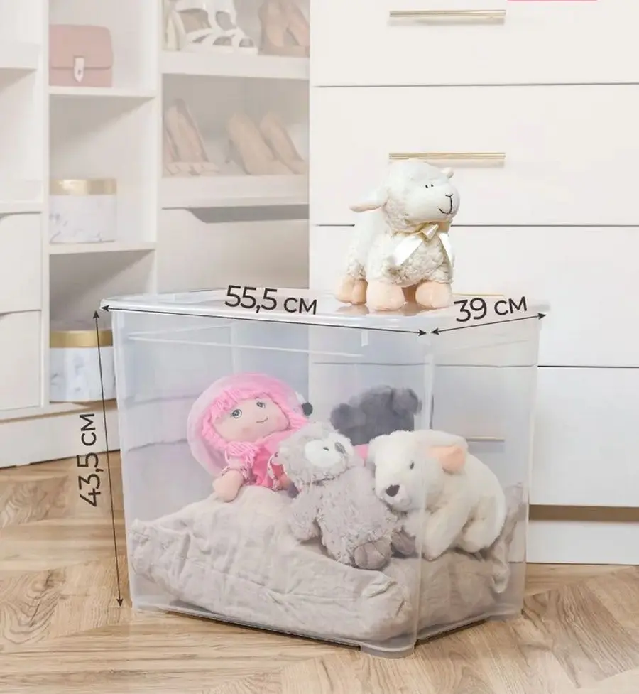 Container cu capac Econova Crystal XL 70L (Transparent)