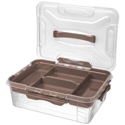 Container cu capac Econova Grand Box 10L (Transparent/Brown) Thumb