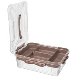 Container cu capac Econova Grand Box 10L (Transparent/Brown) Thumb