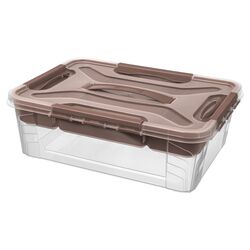 Container cu capac Econova Grand Box 10L (Transparent/Brown)