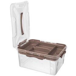 Container cu capac Econova Grand Box 15.3L (Transparent/Brown) Thumb