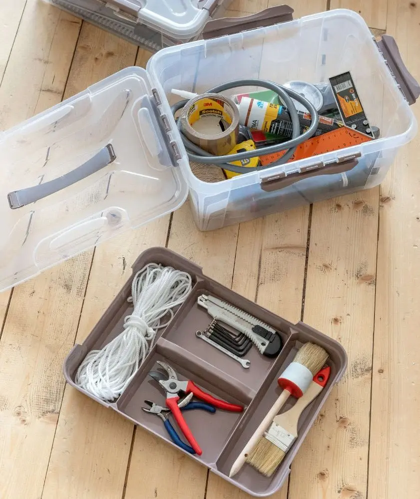 Container cu capac Econova Grand Box 15.3L (Transparent/Brown)