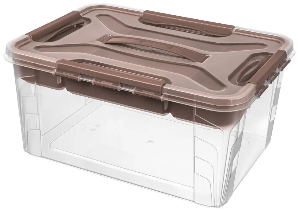 Container cu capac Econova Grand Box 15.3L (Transparent/Brown)