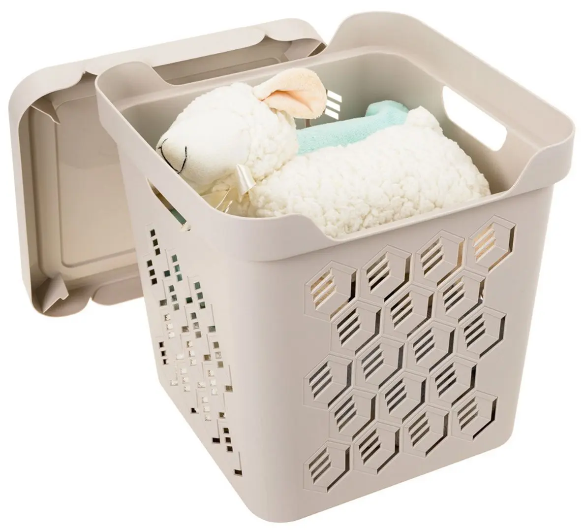 Cos cu capac Econova Deluxe 29x29x29 18L (Beige)