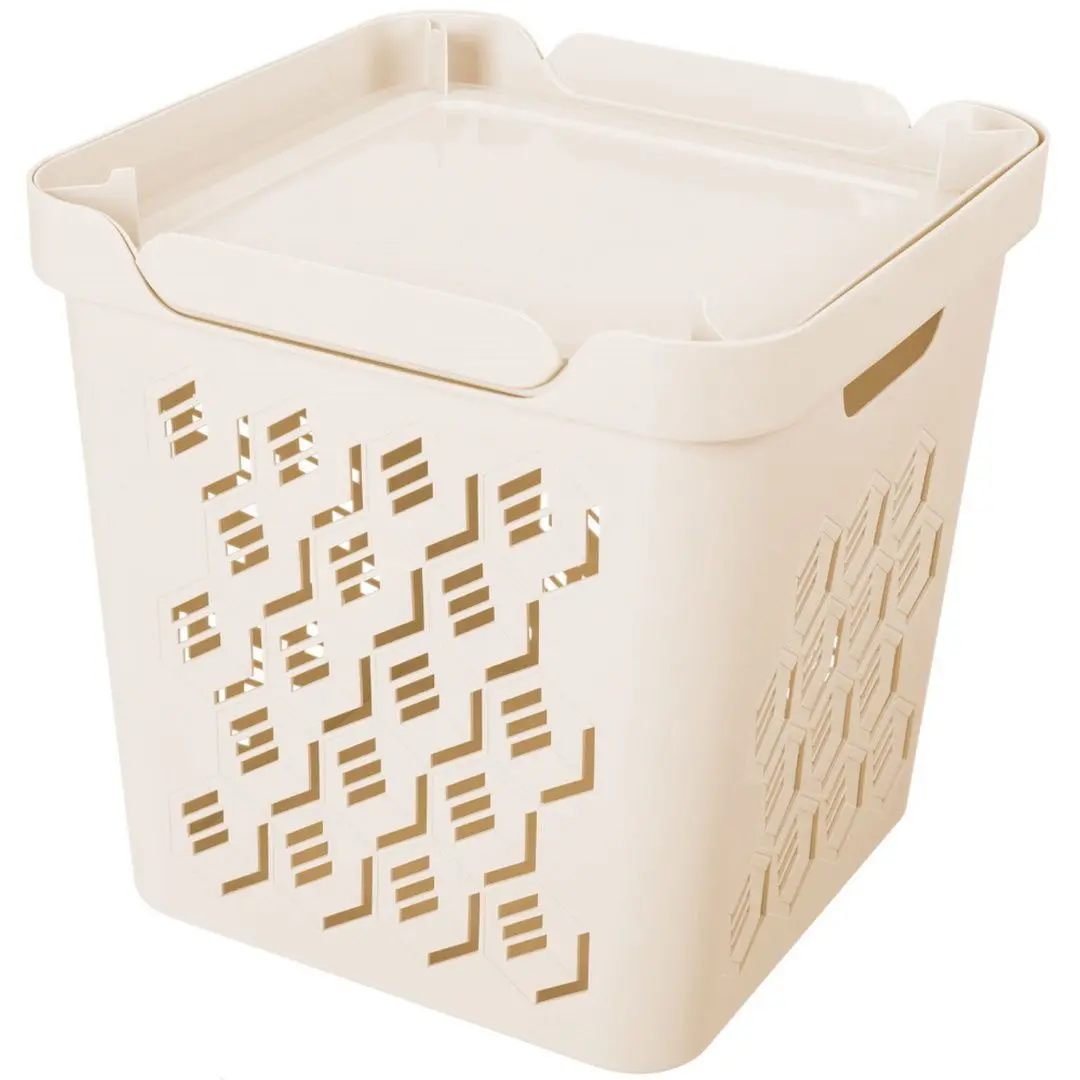 Cos cu capac Econova Deluxe 29x29x29 18L (Ivory)