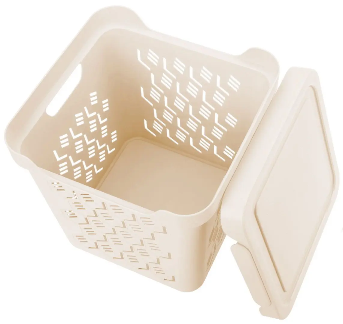 Cos cu capac Econova Deluxe 29x29x29 18L (Ivory)