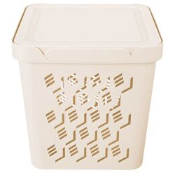 Cos cu capac Econova Deluxe 29x29x29 18L (Ivory)