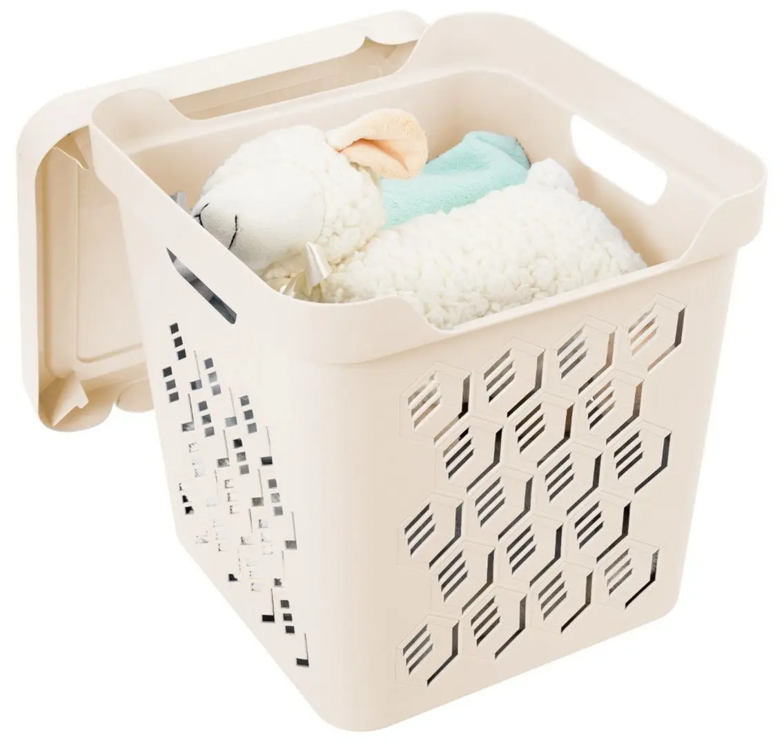 Cos cu capac Econova Deluxe 29x29x29 18L (Ivory)