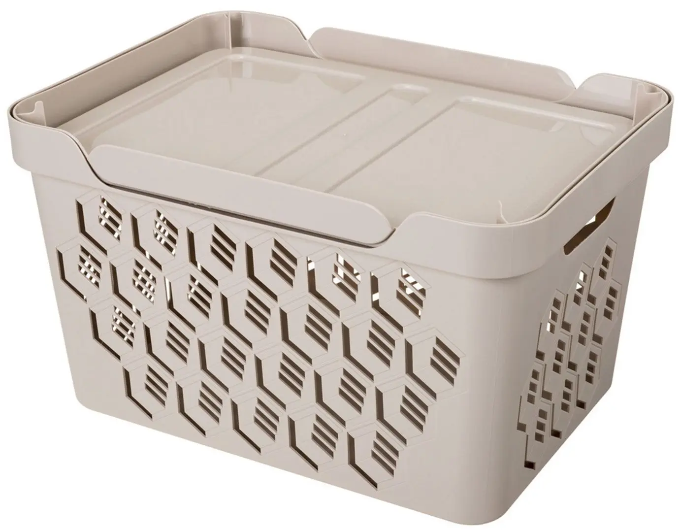 Cos cu capac Econova Deluxe 38x28x22 18L (Beige) - 6