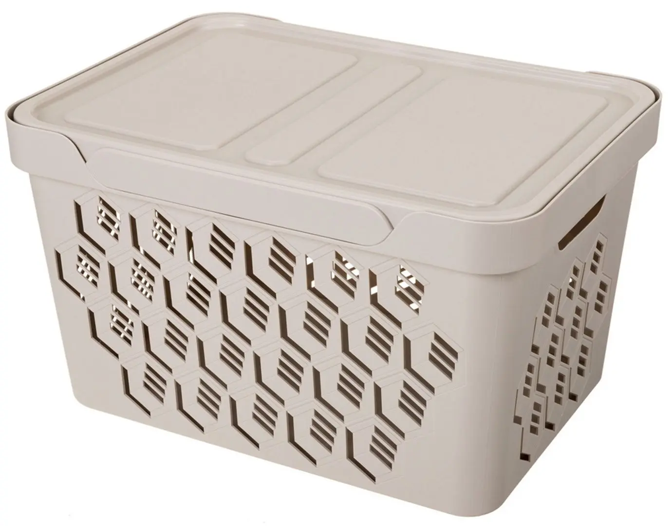 Cos cu capac Econova Deluxe 38x28x22 18L (Beige) - 5