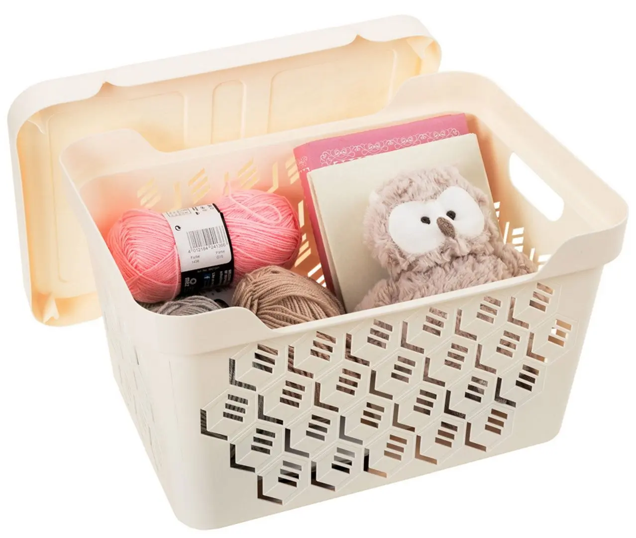 Cos cu capac Econova Deluxe 38x28x22 18L (Ivory) - 4