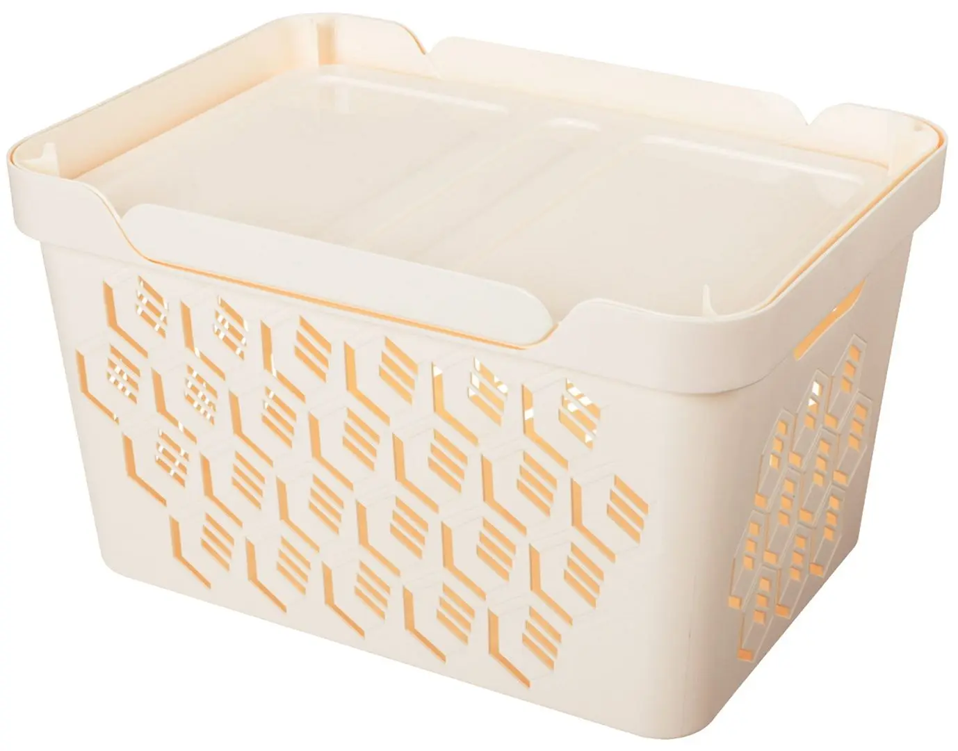 Cos cu capac Econova Deluxe 38x28x22 18L (Ivory)